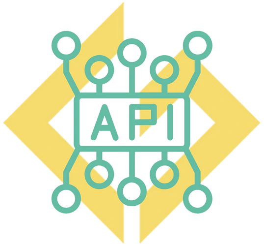 Illustration: API-Chip mit Anschlüssen als Symbol für individuelle Schnittstellen