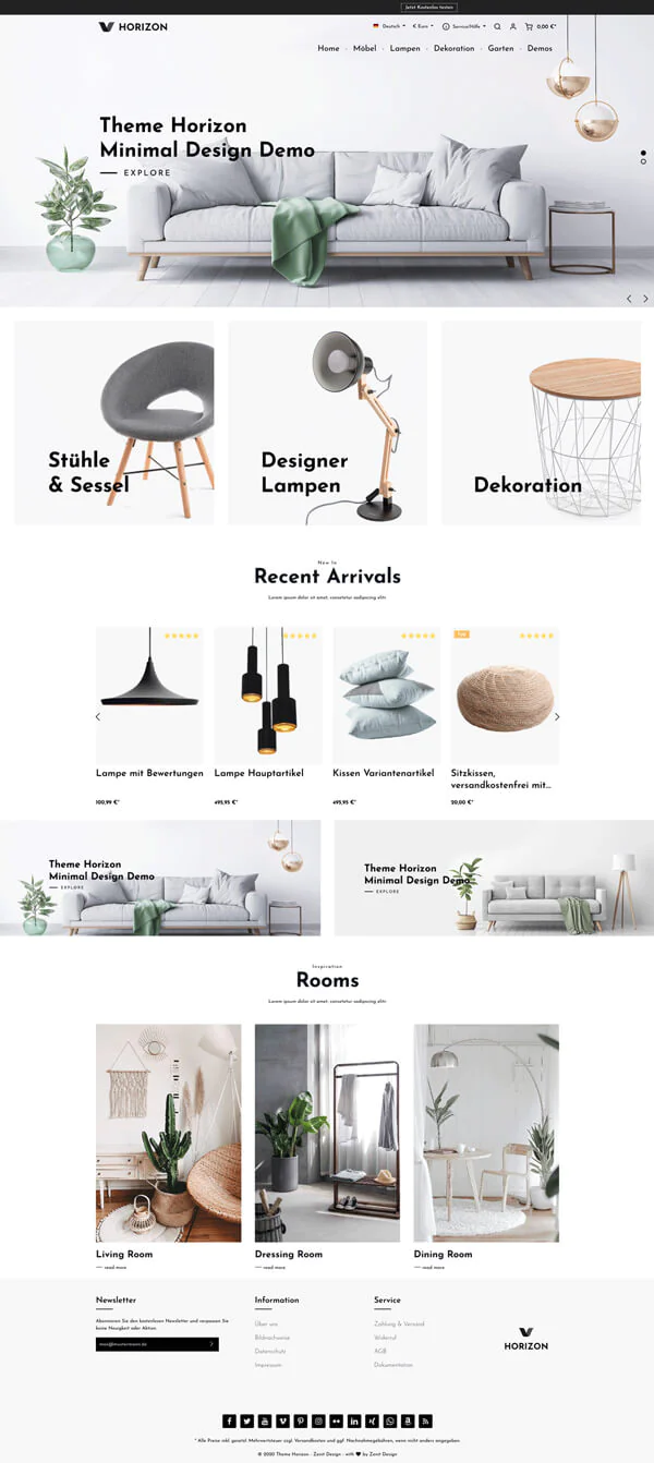 Vorschau des Shopware-6-Themes Horizon von Zenit Design
