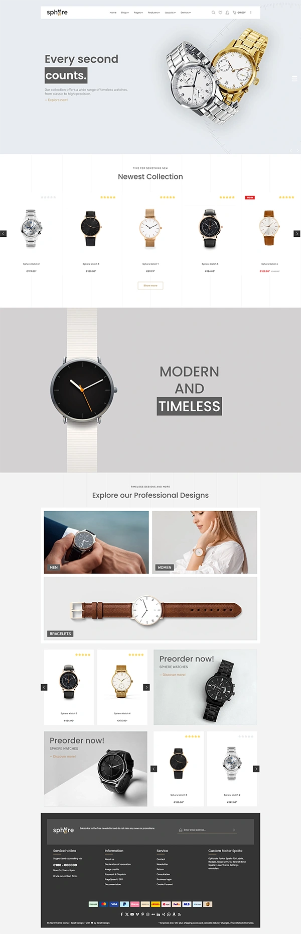 Vorschau des Shopware-6-Themes Sphere von Zenit Design